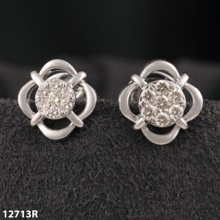Ena Round Diamond Stud Earrings